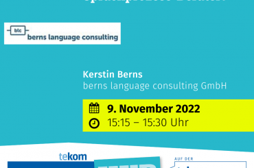 tekom Jahrestagung 2022: Was machen eigentlich Sprachprozess-Berater?