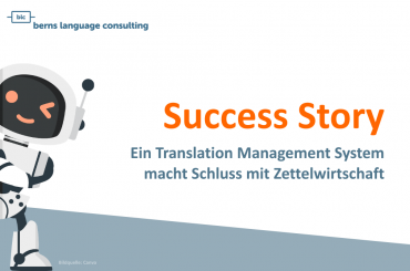 TMS Translation Management System Übersetzungsmanagement Success Story