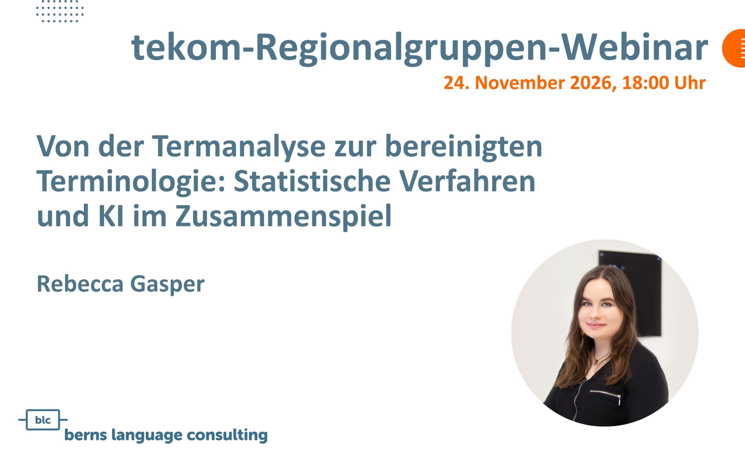 Tekom Webinar Terminologiebereinigung